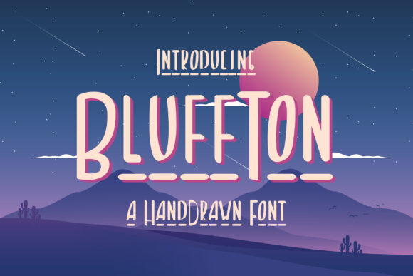 Bluffton Font: A Tall, Trendy Display Typeface for Brand Designers