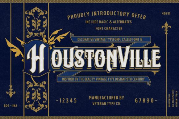 Houstonville: A Bold Vintage Display Font for Editors