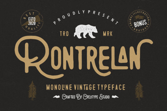 Rontrelan Font: Retro Display Typeface for Marketing Design